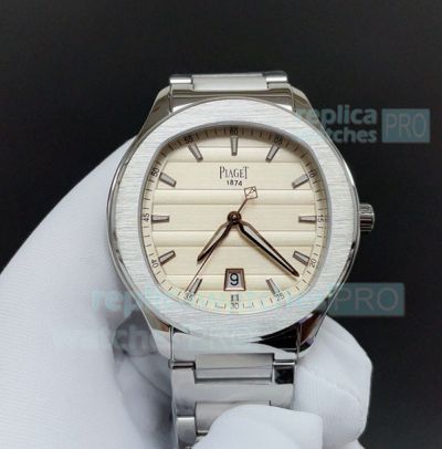 TWF Clone Piaget Polo S 150th Stainless Steel Cream Dial 9015 Watch